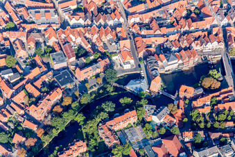 Complex of the hotel building Abtsmuehle in Lueneburg in the state Lower Saxony, Germany