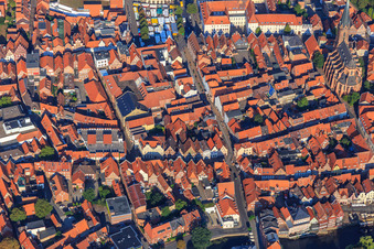 At the Brodbänken to the market square in Lüneburg in the state Lower Saxony, Germany