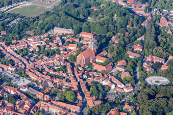 Church building in St. Michaeliskirche Old Town- center of downtown in Lueneburg in the state Lower Saxony, Germany