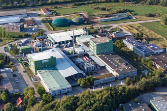 Building and production halls on the premises of the chemical manufacturers Worlee-Chemie GmbH in Lauenburg/Elbe in the state Schleswig-Holstein, Germany