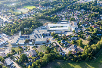 Industrial estate and company settlement Berliner Strasse in Buechen in the state Schleswig-Holstein, Germany