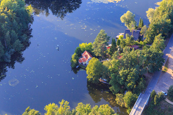 Holiday villas at Prüßsee in Güster in the state Schleswig Holstein, Germany