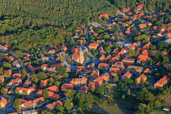 St. Mary's Church Neuhaus in the town center in the district Neuhaus in Amt Neuhaus in the state Lower Saxony, Germany