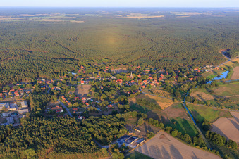 Village view from the west in the district Stapel in Amt Neuhaus in the state Lower Saxony, Germany