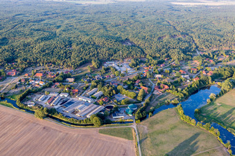 Village on the river bank areas of Krainke in Amt Neuhaus in the state Lower Saxony, Germany