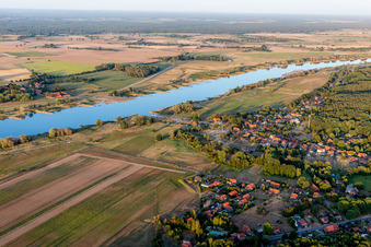 Village on the river bank areas of the River Elbe in Neu Darchau in the state Lower Saxony, Germany