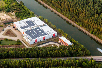 Building and production halls on the premises of Gummi-Waaren Compagnie AG in Lueneburg in the state Lower Saxony, Germany