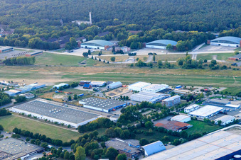 Panasonic Industrial Devices Europe GmbH and Max Jenne GmbH in the industrial area between the port and the airport in Lüneburg in the state Lower Saxony, Germany