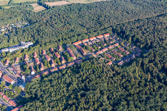 Aerial view of District Bockelsberg in Lüneburg in the state Lower Saxony, Germany