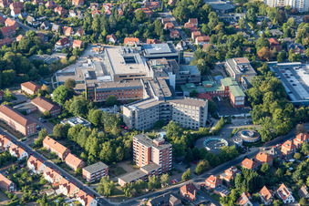 Hospital grounds of the Clinic Staedtisches Klinikum Lueneburg in Lueneburg in the state Lower Saxony, Germany