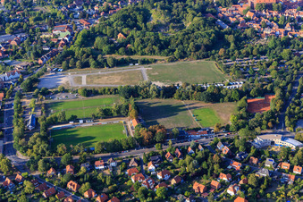 Aerial view of Sülzwiese in Lüneburg in the state Lower Saxony, Germany