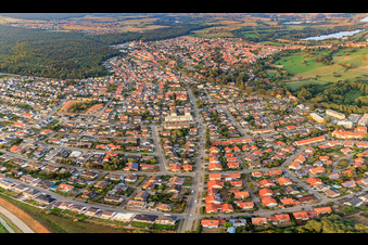 Buchstraße from the southwest in Jockgrim in the state Rhineland-Palatinate, Germany