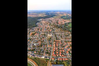 Aerial view of Jockgrim in the state Rhineland-Palatinate, Germany