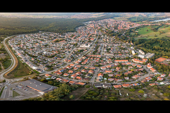 Aerial photograpy of Jockgrim in the state Rhineland-Palatinate, Germany