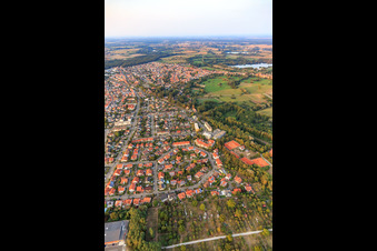 Aerial view of Blumenring, Buchstr in Jockgrim in the state Rhineland-Palatinate, Germany