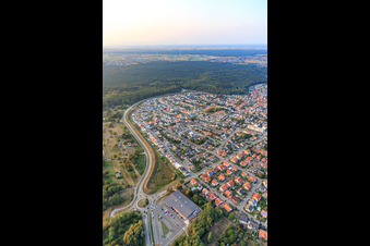 Aerial photograpy of Forstlandallee in Jockgrim in the state Rhineland-Palatinate, Germany