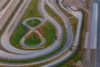 Daimler Truck Test Site EVZ in the Oberwald Industrial Estate in Wörth am Rhein in the state Rhineland-Palatinate, Germany