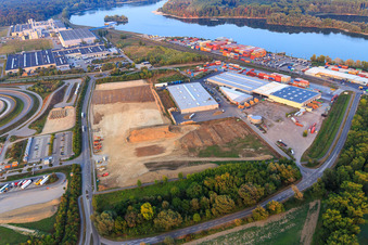 Development in the Oberwald industrial area for Tyco in Wörth am Rhein in the state Rhineland-Palatinate, Germany
