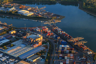 Port Germersheim with DP World Intermodal GmbH in Germersheim in the state Rhineland-Palatinate, Germany