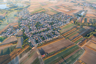 District Mechtersheim in Römerberg in the state Rhineland-Palatinate, Germany from the plane