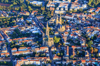 Evangelical Memorial Church of the Protestation and Catholic St. Joseph Church in Speyer in the state Rhineland-Palatinate, Germany