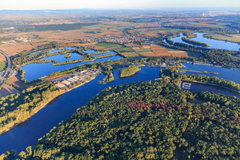 Angelhofer Altrhein from the south in Speyer in the state Rhineland-Palatinate, Germany