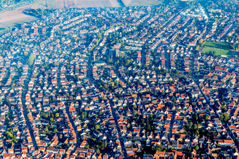 Aerial photograpy of Viernheim in the state Hesse, Germany