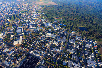 Robert-Bosch-Straße industrial area with Product Service Erdt GmbH and Autohaus Boltz KG in Viernheim in the state Hesse, Germany