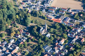 Lichtenberg Castle in the district Niedernhausen in Fischbachtal in the state Hesse, Germany from above