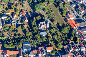 Lichtenberg Castle in the district Niedernhausen in Fischbachtal in the state Hesse, Germany from the plane
