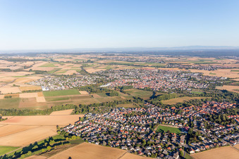 Aerial view of District Ueberau in Reinheim in the state Hesse, Germany