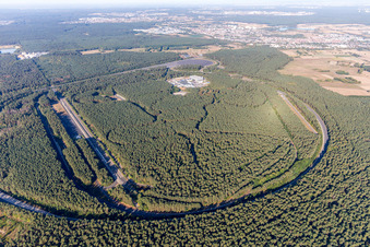 Aerial view of Opel Test Center in the district Dudenhofen in Rodgau in the state Hesse, Germany