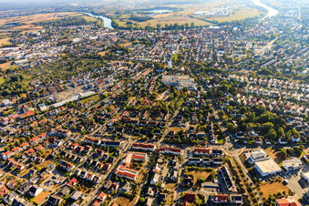 City view from the west in Seligenstadt in the state Hesse, Germany