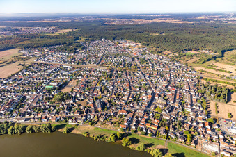 Aerial view of District Hainstadt in Hainburg in the state Hesse, Germany