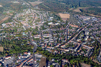 Aerial view of Old Town in the district Hanau-Altstadt in Hanau in the state Hesse, Germany