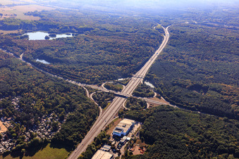 Motorway junction A66/B8 with Kibek Hanau in Hanau in the state Hesse, Germany