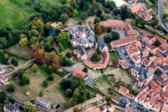 Aerial view of Castle Büdingen in Büdingen in the state Hesse, Germany