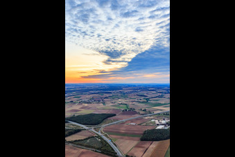 Werntal motorway junction in Bergrheinfeld in the state Bavaria, Germany
