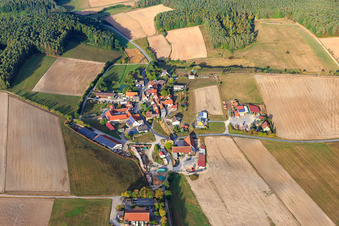 Village view from the east in the district Oberweiler in Burgwindheim in the state Bavaria, Germany