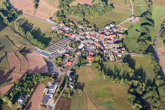 Aerial photograpy of District Untersteinach in Burgwindheim in the state Bavaria, Germany
