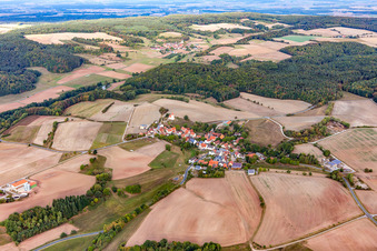 Aerial photograpy of District Großbirkach in Ebrach in the state Bavaria, Germany