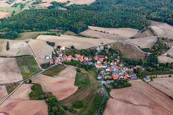 Oblique view of District Großbirkach in Ebrach in the state Bavaria, Germany