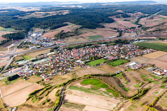 Aerial view of Geiselwind in the state Bavaria, Germany
