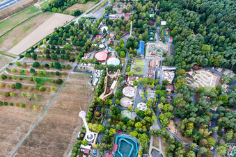 Leisure Centre - Amusement Park Freizeit-Land Geiselwind in Geiselwind in the state Bavaria, Germany seen from above