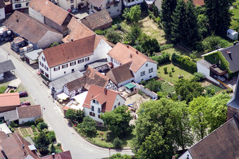 Aerial photograpy of Kirchstr in the district Rechtenbach in Schweigen-Rechtenbach in the state Rhineland-Palatinate, Germany