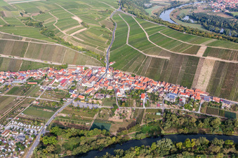 Wine village on the Main loop of Nordheim in the district Escherndorf in Volkach in the state Bavaria, Germany