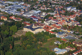 Aerial view of Orthopedic Hospital Schloss Werneck in Werneck in the state Bavaria, Germany