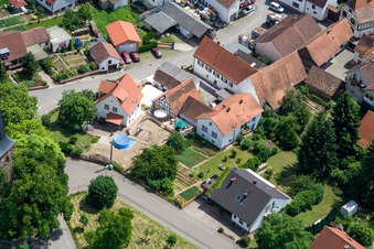 Oblique view of In the parish vineyard in the district Rechtenbach in Schweigen-Rechtenbach in the state Rhineland-Palatinate, Germany