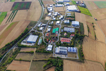 Waltersberg industrial estate with Sonoco Deutschland GmbH in Grünsfeld in the state Baden-Wuerttemberg, Germany
