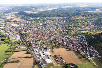 Aerial photograpy of District Lauda in Lauda-Königshofen in the state Baden-Wuerttemberg, Germany